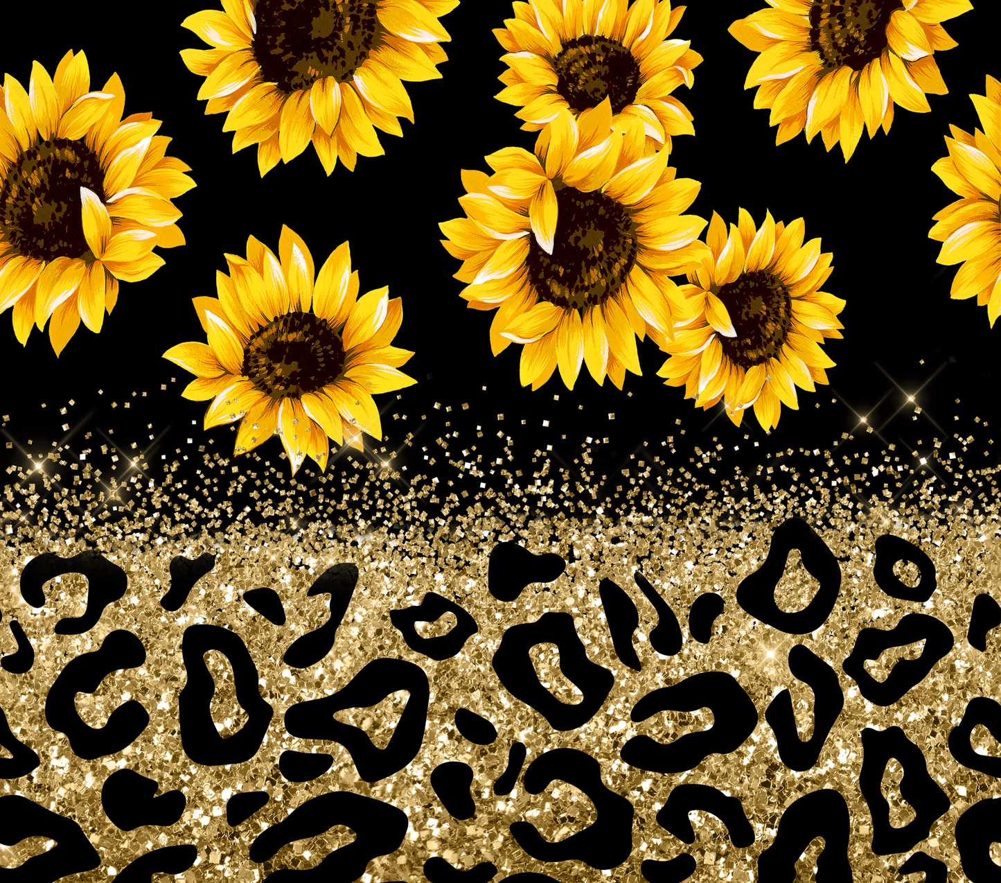 Sunflower Cheetah Glitter 20 oz Tumbler