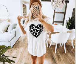 HEART COW PRINT