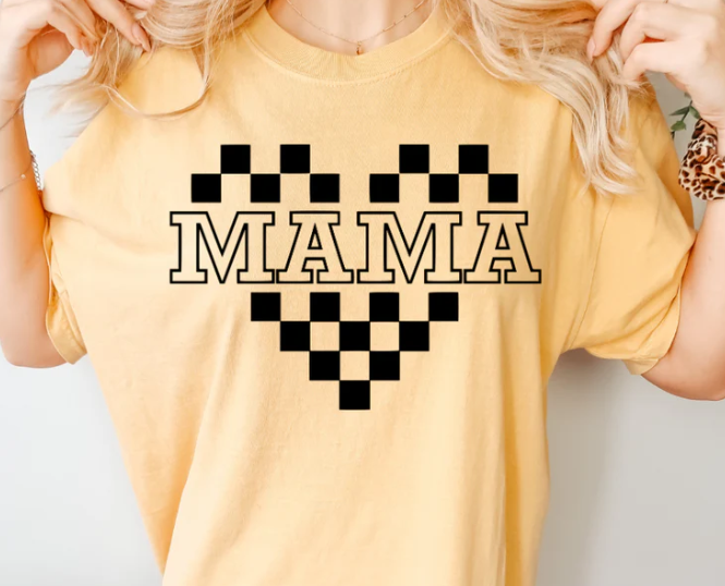 MAMA CHECKERED HEART