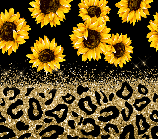 Sunflower Cheetah Glitter 20 oz Tumbler